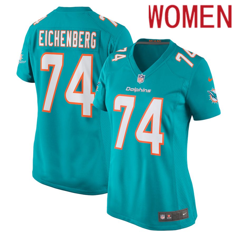 Women Miami Dolphins 74 Liam Eichenberg Nike Green Game NFL Jersey